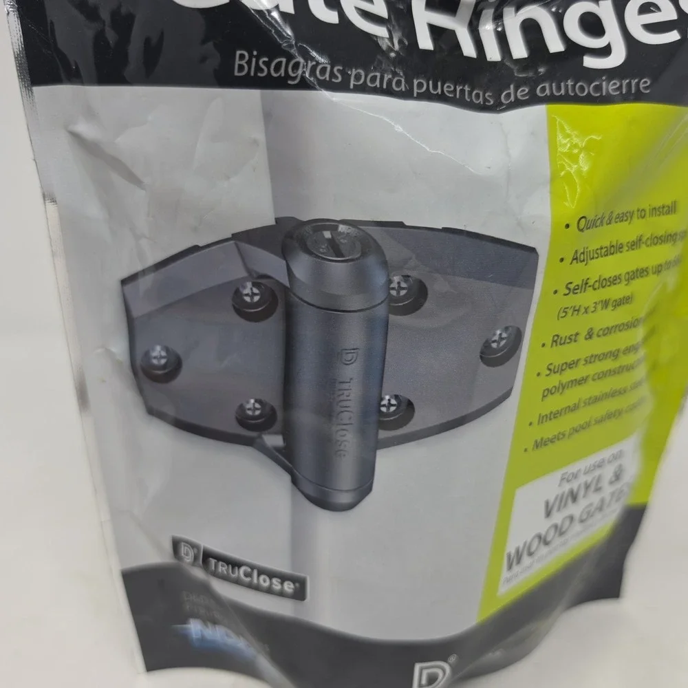 TruClose Heavy Duty Self Closing Spring Gate Hinges Pack Of 2 Black. L